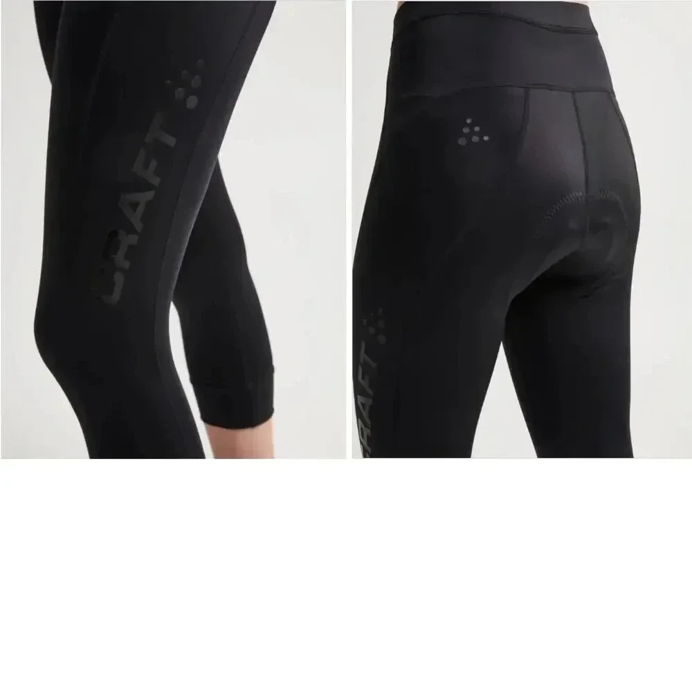 Craft Women's Essence Cycling Knickers Padded USPF50 Sz XS Black Cropped Pants - Picture 4 of 11